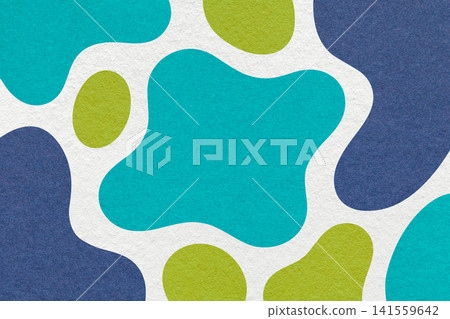 Abstract dark blue, green, turquoise and white paper texture background with amorphous fluid blob shapes and spots in flat Abstract dark blue, green, turquoise and white paper texture background with amorphous fluid blob shapes and spots in flat 141559642