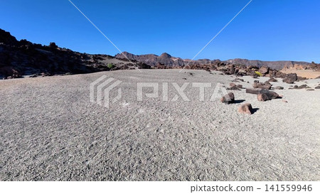 A Beautiful Scenic Rocky Terrain Spreading Out Beneath a Gorgeous and Clear Blue Sky A Beautiful Scenic Rocky Terrain Spreading Out Beneath a Gorgeous and Clear Blue Sky 141559946