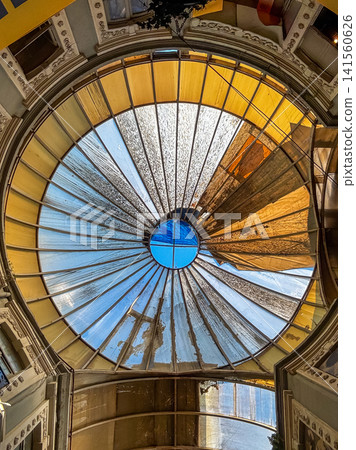 Cicek Pasaji glass dome ceiling with colorful patterns 141560626