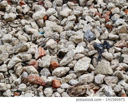 Artistic illustration of construction refuse underscoring circular economy principles in industry Artistic illustration of construction refuse underscoring circular economy principles in industry 141560975