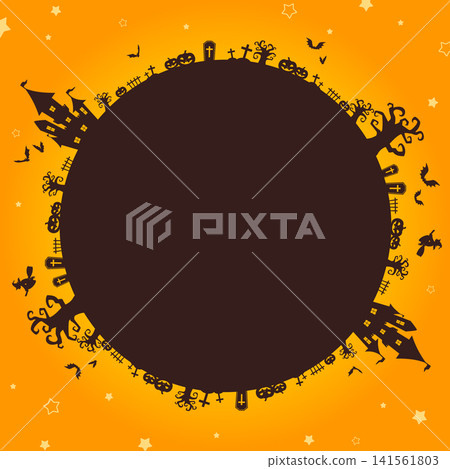 Halloween silhouette orange frame 1_square Halloween silhouette orange frame 1_square 141561803