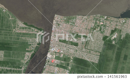 Top-down aerial illustration of Georgetown, Guyana Top-down aerial illustration of Georgetown, Guyana 141561963