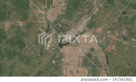 Top-down aerial illustration of Yamoussoukro, Cote d'Ivoire 141561981