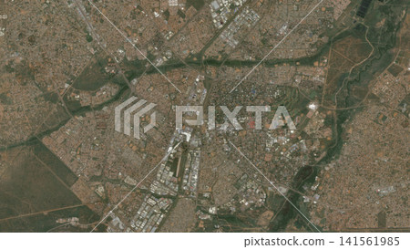 Top-down aerial illustration of Gaborone, Botswana Top-down aerial illustration of Gaborone, Botswana 141561985