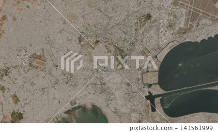 Top-down aerial illustration of Tunis, Tunisia Top-down aerial illustration of Tunis, Tunisia 141561999