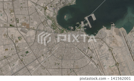 Top-down aerial illustration of Doha, Qatar Top-down aerial illustration of Doha, Qatar 141562001
