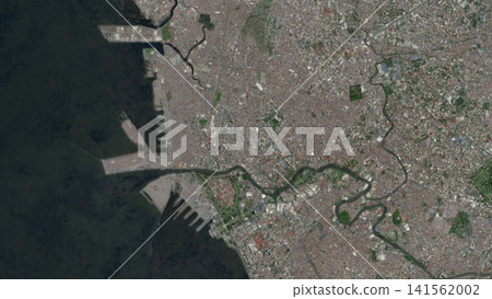 Top-down aerial illustration of Manila, Philippines Top-down aerial illustration of Manila, Philippines 141562002