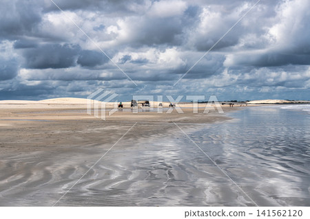 Jericoacoara, Brazil - Jan 26, 2026: Jericoacoara Beach, Praia de Jericoacoara at Jijoca de Jericoacoara, Ceara, Brazil Jericoacoara, Brazil - Jan 26, 2026: Jericoacoara Beach, Praia de Jericoacoara at Jijoca de Jericoacoara, Ceara, Brazil 141562120