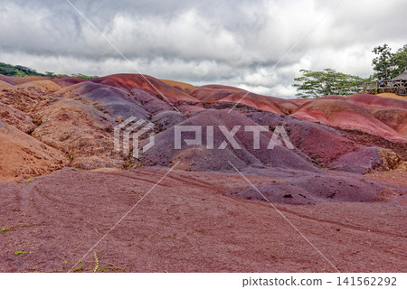 The Famous Seven Coloured Earths Volcanic Dunes in Chamarel, Mauritius 141562292