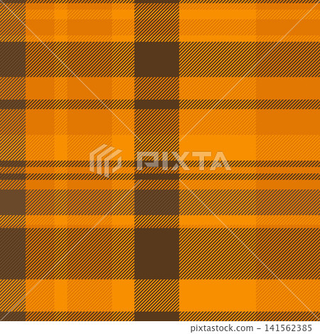 Handmade texture fabric tartan, beautiful textile plaid pattern. Net seamless background check vector in orange and bright colors. Handmade texture fabric tartan, beautiful textile plaid pattern. Net seamless background check vector in orange and bright colors. 141562385