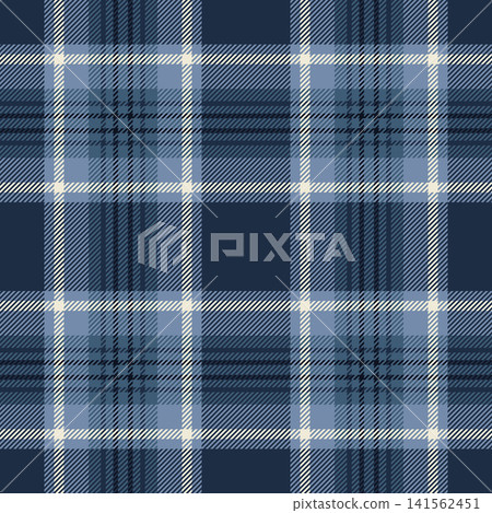 Madras check fabric plaid, overlay background texture tartan. Mesh seamless vector pattern textile in dark and blue colors. Madras check fabric plaid, overlay background texture tartan. Mesh seamless vector pattern textile in dark and blue colors. 141562451