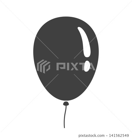 Minimalist black balloon vector icon isolated on a white background. Perfect for birthday, party, and celebration designs, this clean flat graphic symbol adds a festive touch. Minimalist black balloon vector icon isolated on a white background. Perfect for birthday, party, and celebration designs, this clean flat graphic symbol adds a festive touch. 141562549
