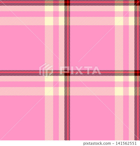 Idyllic vector textile plaid, gorgeous background pattern tartan. Collage texture seamless check fabric in pink and lemon chiffon colors. 141562551