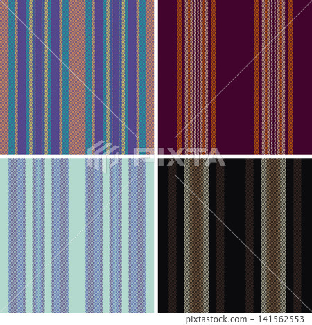 Striped pattern set created for industrial-scale fabric manufacturing. Vector designs perfect for fashion collections, upholstery, curtains, and digital projects. Striped pattern set created for industrial-scale fabric manufacturing. Vector designs perfect for fashion collections, upholstery, curtains, and digital projects. 141562553