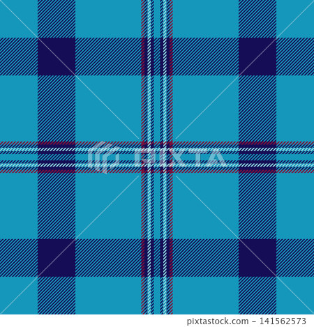 Gift paper vector tartan texture, goose plaid check background. Famous pattern seamless fabric textile in cyan and indigo colors. Gift paper vector tartan texture, goose plaid check background. Famous pattern seamless fabric textile in cyan and indigo colors. 141562573