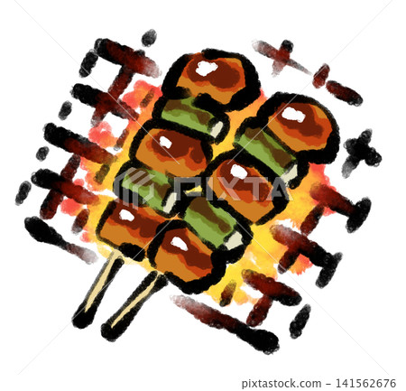 Brush painting style / Izakaya (Japanese pub) / Yakitori (grilled chicken skewers) / Illustration material / PNG material Brush painting style / Izakaya (Japanese pub) / Yakitori (grilled chicken skewers) / Illustration material / PNG material 141562676