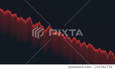 A red stock price chart showing a decline against a dark background. A red stock price chart showing a decline against a dark background. 141562739