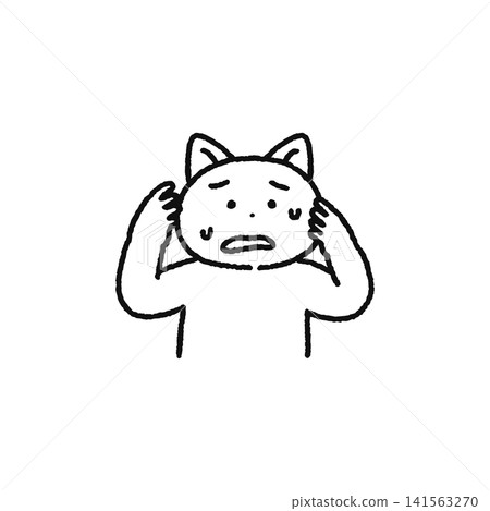 困惑的貓(線描) 困惑的貓(線描) 141563270