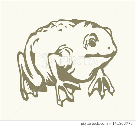 Vector drawing. Big fat frog Vector drawing. Big fat frog 141563773