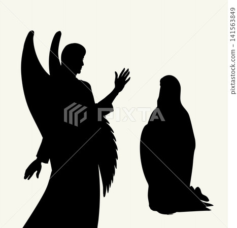 Vector illustration. The Angel Annunciation to Mary. Vector illustration. The Angel Annunciation to Mary. 141563849