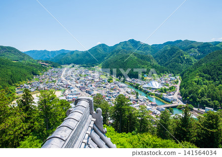 Gujo Hachiman Castle: View from the castle tower Gujo Hachiman Castle: View from the castle tower 141564034