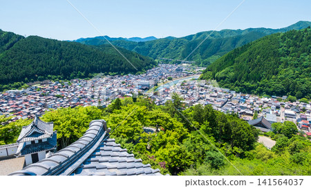 Gujo Hachiman Castle: View from the castle tower Gujo Hachiman Castle: View from the castle tower 141564037