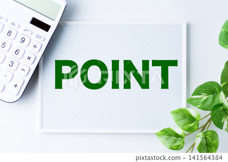 Whiteboard with the word "POINT" Whiteboard with the word "POINT" 141564384