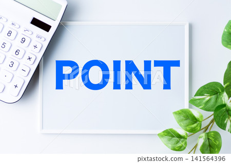 Whiteboard with the word "POINT" Whiteboard with the word "POINT" 141564396