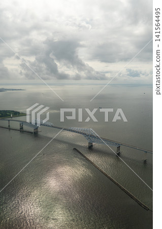 A view of the Tokyo Gate Bridge and Tokyo Bay from above. 141564495