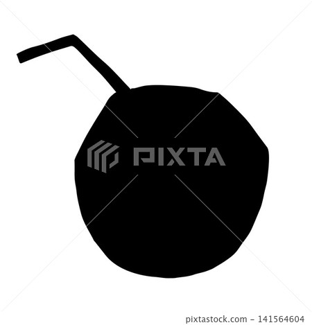 Vector hand drawn young coconut silhouette 141564604