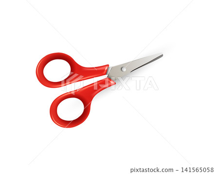 Realistic scissor illustration on white background. 3d rendered scissor Realistic scissor illustration on white background. 3d rendered scissor 141565058