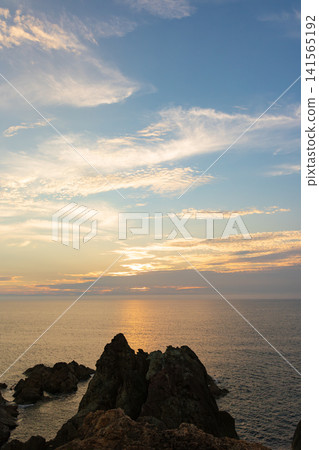 Summer sunset over the Sea of Japan in Sado Summer sunset over the Sea of Japan in Sado 141565192