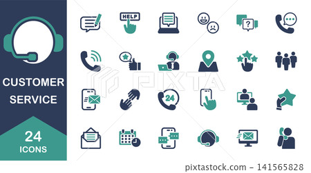 Icon set related to customer service and customer centers Icon set related to customer service and customer centers 141565828