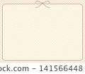 Japanese-style frame with brown ribbon; simple message card design with checkered background. 141566448
