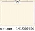 A simple message card design featuring a Japanese-style frame with a navy blue ribbon and a checkered background. 141566450