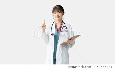 A female medical staff member giving directions A female medical staff member giving directions 141566474