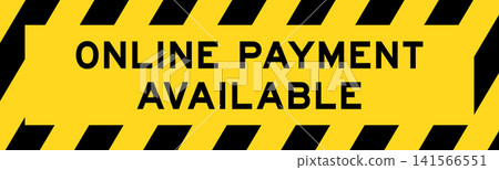 Yellow and black color with line striped label banner with word online payment available Yellow and black color with line striped label banner with word online payment available 141566551