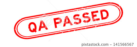 Grunge red QA (quality assurance) passed word rubber seal stamp on white background Grunge red QA (quality assurance) passed word rubber seal stamp on white background 141566567