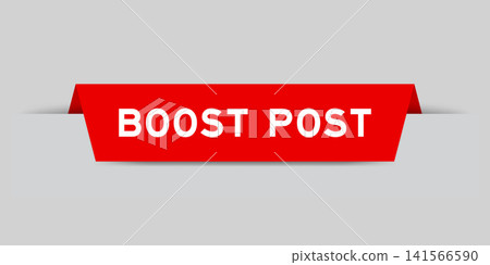 Red color inserted label with word boost post on gray background Red color inserted label with word boost post on gray background 141566590