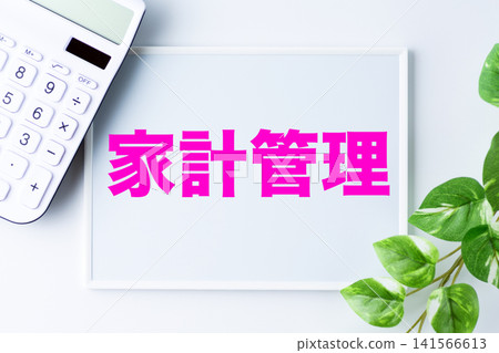 白板上寫著“家庭預算管理” 白板上寫著“家庭預算管理” 141566613