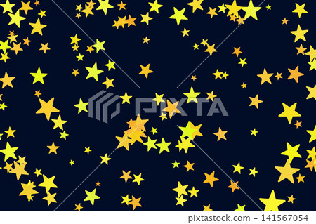 Star gold pattern scatters oversized and tiny shapes on a dark navy square. Yellow clusters leave irregular open gaps. Bold vector star gold background for Christmas poster design Star gold pattern scatters oversized and tiny shapes on a dark navy square. Yellow clusters leave irregular open gaps. Bold vector star gold background for Christmas poster design 141567054