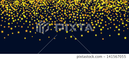 Star blink border hangs from the upper edge as a loose golden curtain. Yellow glitz shapes fade into open dark navy below. Elegant vector star blink backdrop for Christmas celebration poster design Star blink border hangs from the upper edge as a loose golden curtain. Yellow glitz shapes fade into open dark navy below. Elegant vector star blink backdrop for Christmas celebration poster design 141567055