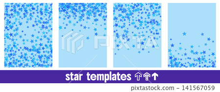 Star background as photo frames panels present distinct border and falling layouts. Light blue designs shift from dense edges to open centers. Vector star background set for social media trendy post Star background as photo frames panels present distinct border and falling layouts. Light blue designs shift from dense edges to open centers. Vector star background set for social media trendy post 141567059