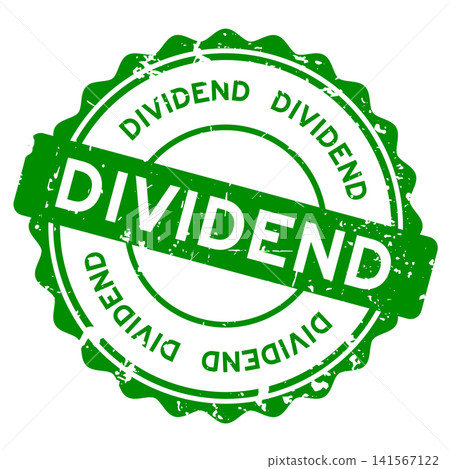 Grunge black dividend word round seal stamp on white background Grunge black dividend word round seal stamp on white background 141567122