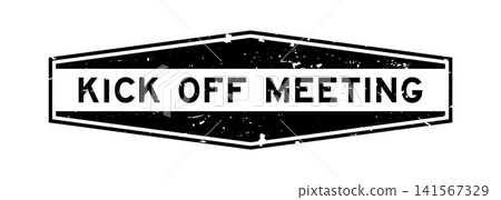 Grunge black kick off meeting word hexagon rubber seal stamp on white background Grunge black kick off meeting word hexagon rubber seal stamp on white background 141567329
