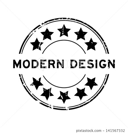 Grunge black modern design word with star icon round rubber seal stamp on white background Grunge black modern design word with star icon round rubber seal stamp on white background 141567332