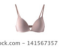 Beige wireless triangle bra isolated on white background 141567357