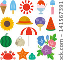 Cute summer illustration set 141567391
