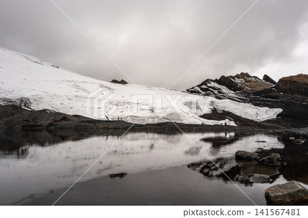Pastoruri Glacier and its reflection in Huaraz, Peru Andean region Pastoruri Glacier and its reflection in Huaraz, Peru Andean region 141567481