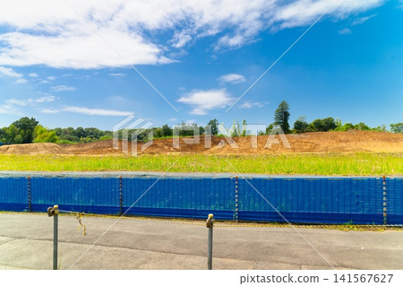 Image of residential land development in a housing subdivision. Image of residential land development in a housing subdivision. 141567627